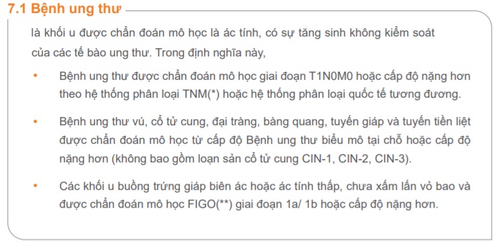 Định nghĩa về bệnh ung thư của FWD