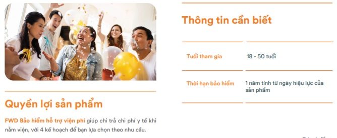 Quyền lời kế hoạch bảo hiểm hỗ trợ viện phí FWD