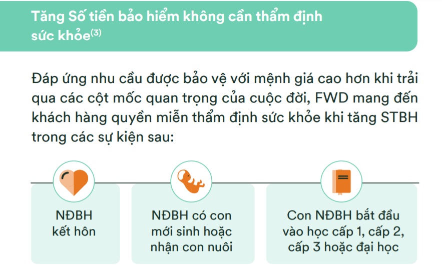 Tăng số tiền bảo hiểm không cần thẩm định sức khỏe